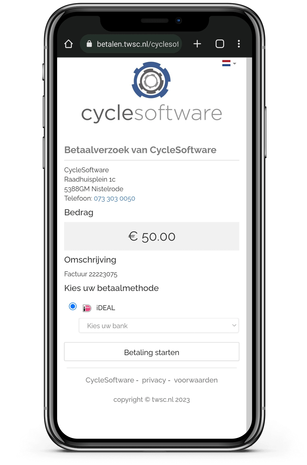 CycleSoftware betaalverzoeken
